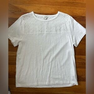 Jcrew Women's White Eyelet Top size large